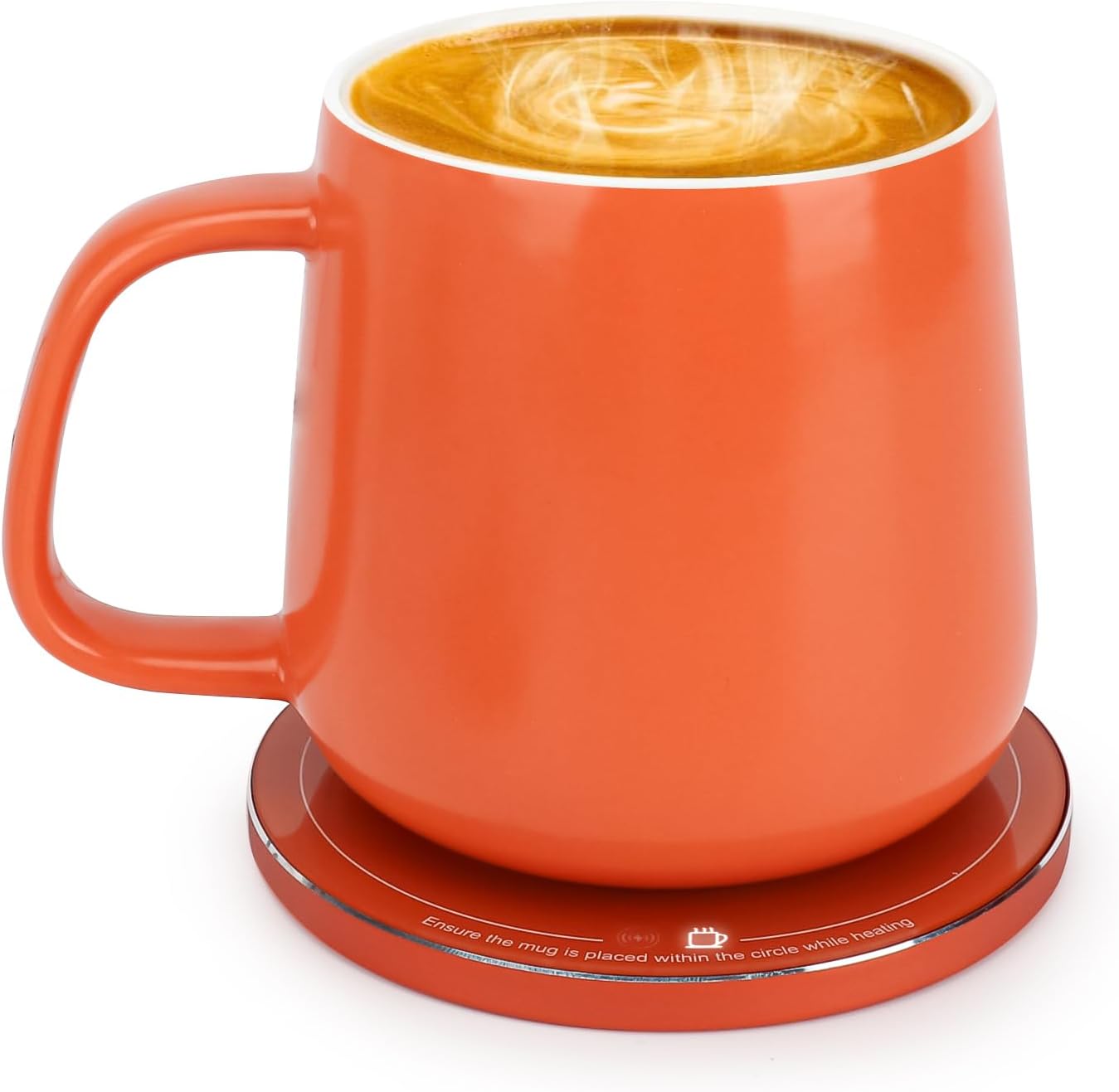 Self-Heating Ceramic Coffee Mug with Wireless Phone Charging