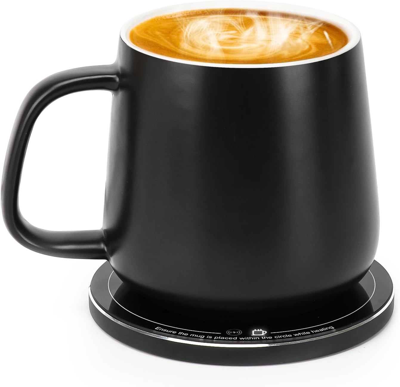 Self-Heating Ceramic Coffee Mug with Wireless Phone Charging