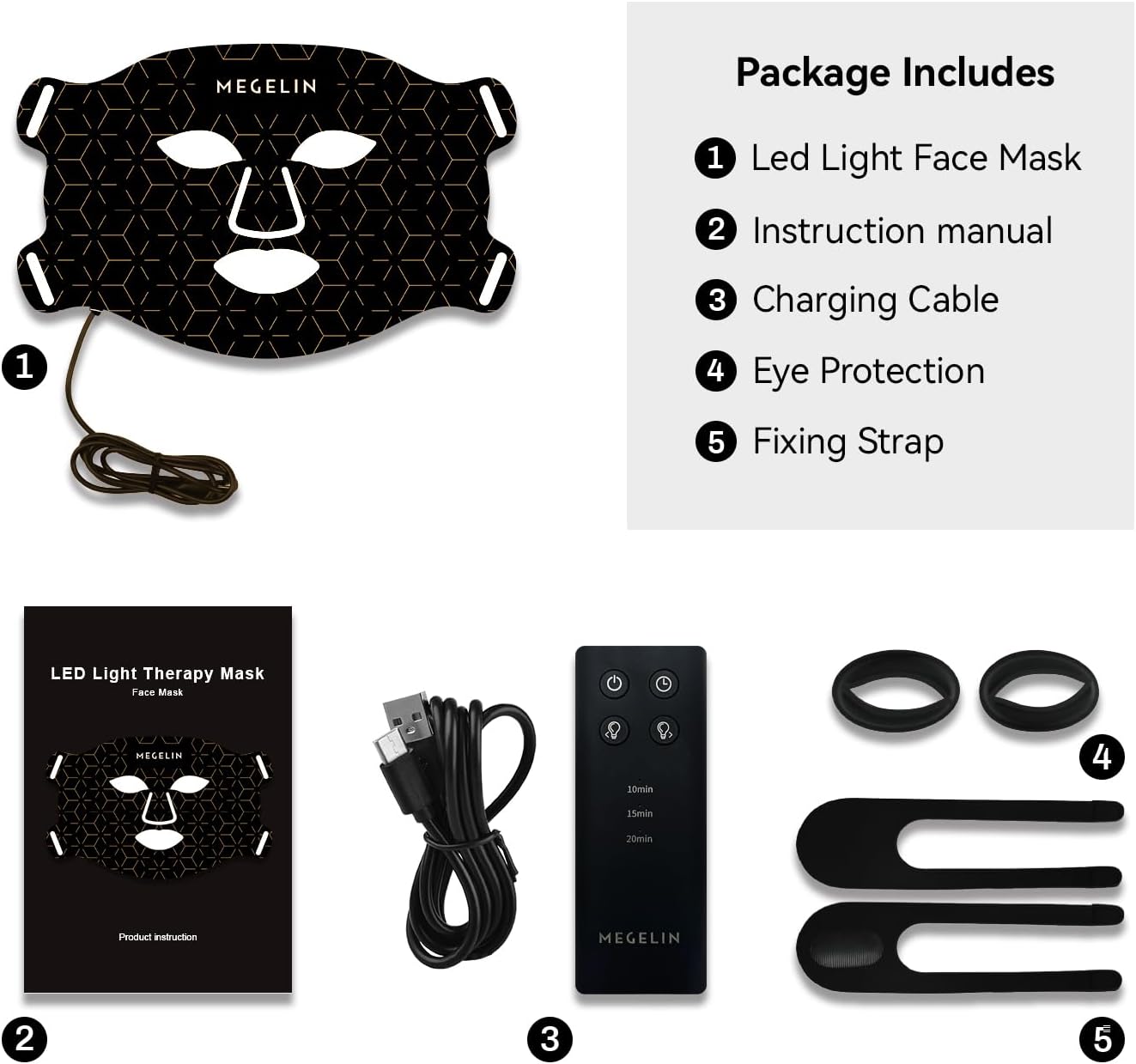 7 Colors LED Light Therapy Facial Mask