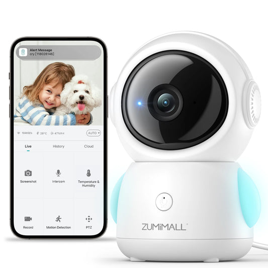 ZUMIMALL Wired Security Camera – WiFi Baby & Pet Monitor