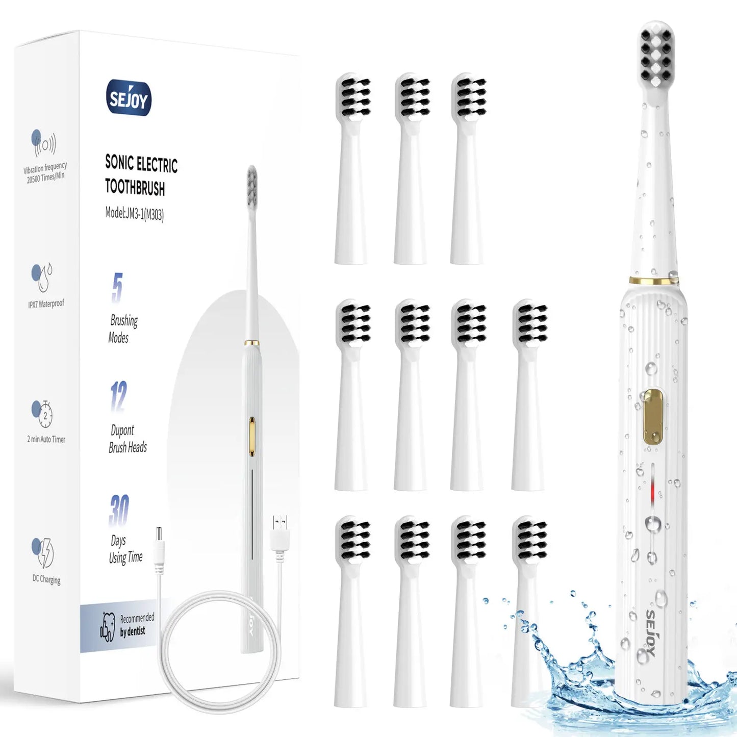 Sejoy Sonic Electric Toothbrush – Ultra Whitening, Smart & Rechargeable
