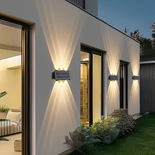Solar LED Wall Light – Waterproof Exterior Garden & Courtyard Lighting