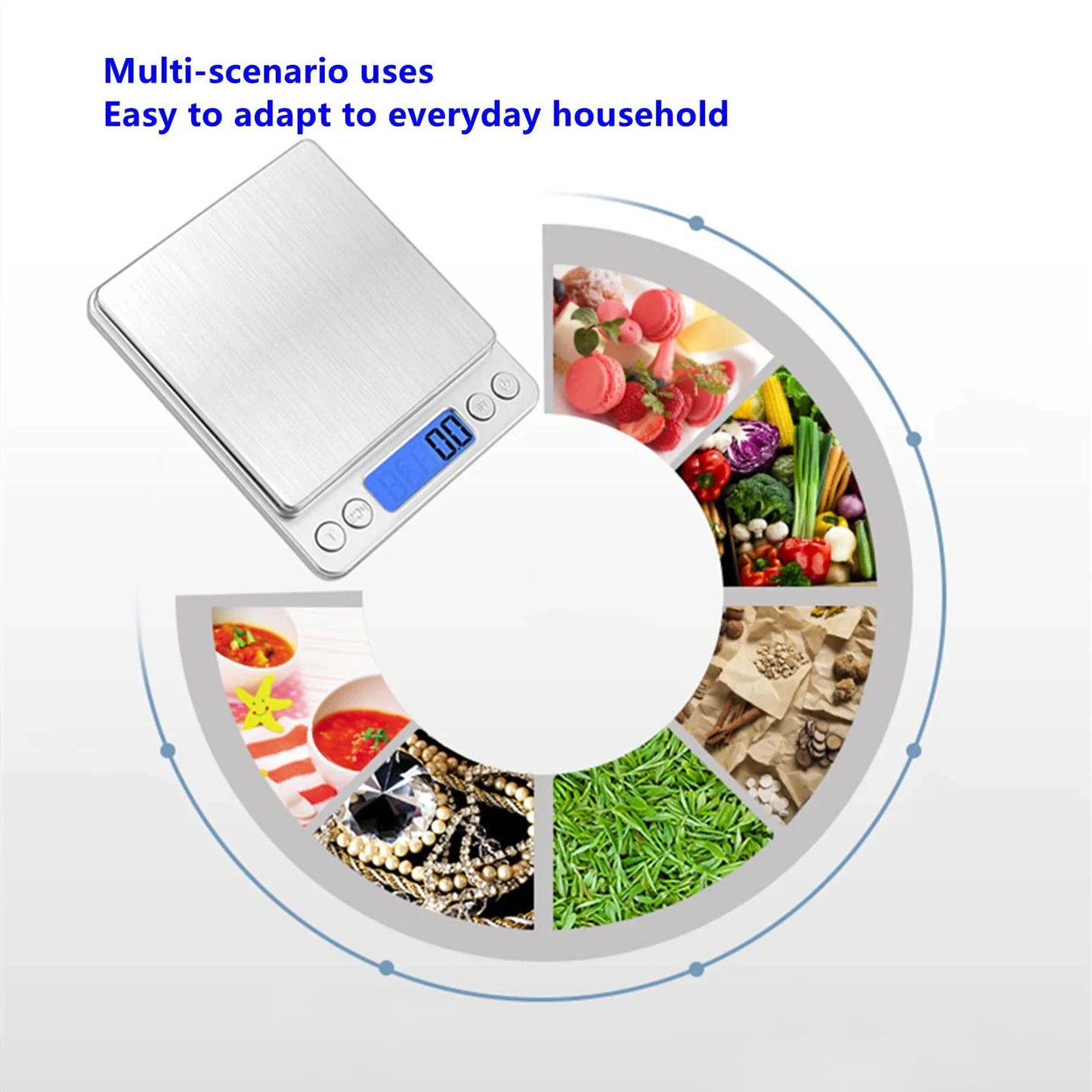 Digital Kitchen Scale – 500g/0.01g Precision with LCD & Tare