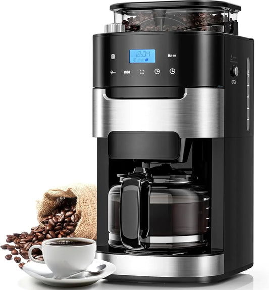 10-Cup Programmable Grind & Brew Coffee Maker – Freshly Ground, Perfectly Brewed!