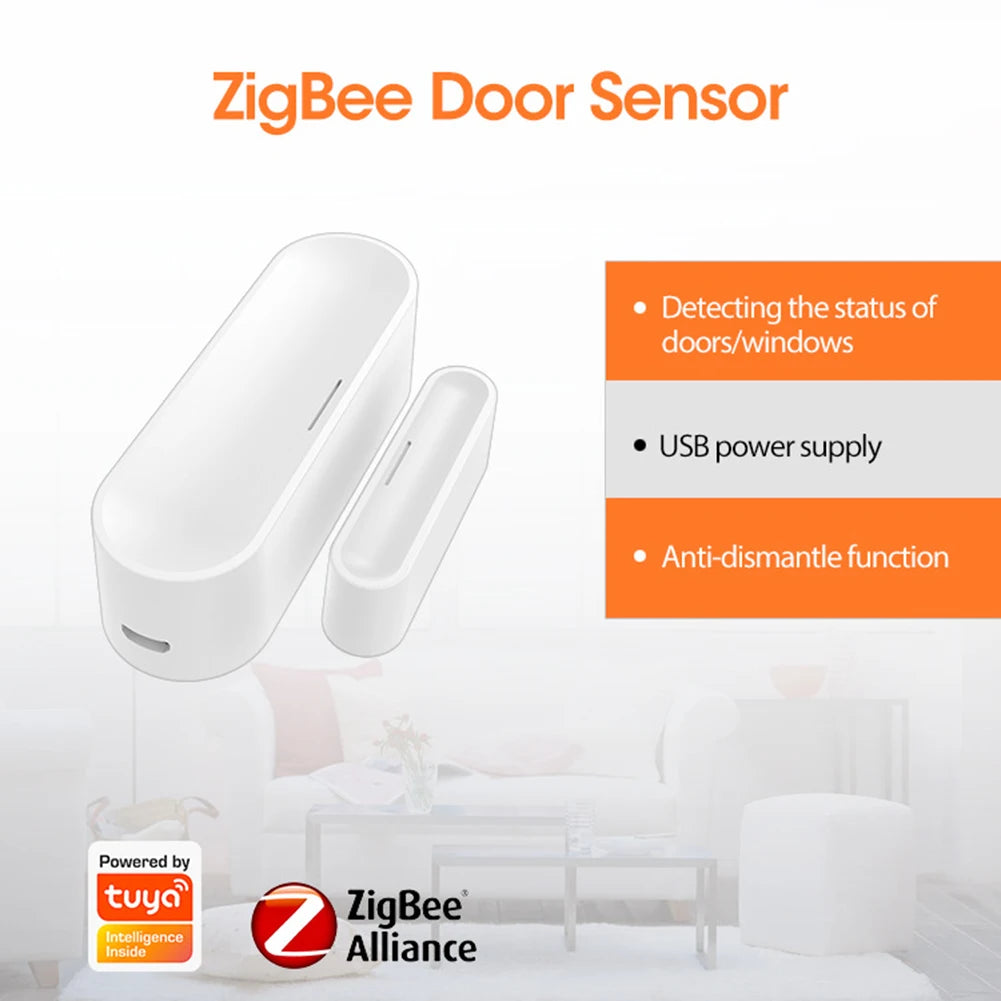 Tuya ZigBee Window & Door Sensor – USB Powered Security Detector