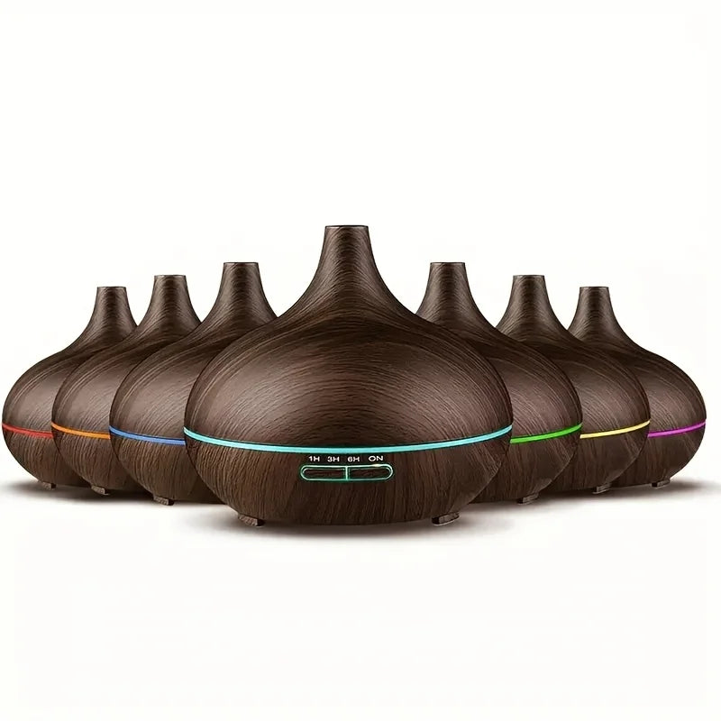 Wood Grain Ultrasonic Essential Oil Diffuser – 550ml