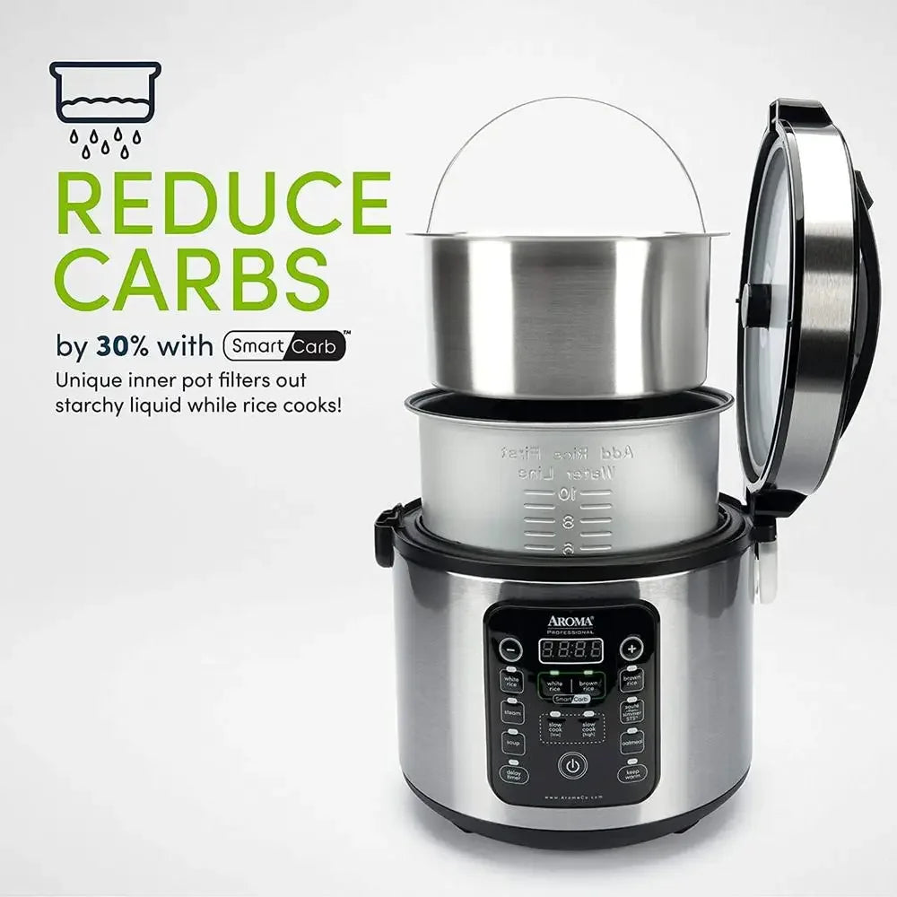 20-Cup CarbSmart Rice Cooker & Food Steamer – Healthier Rice, Smarter Cooking