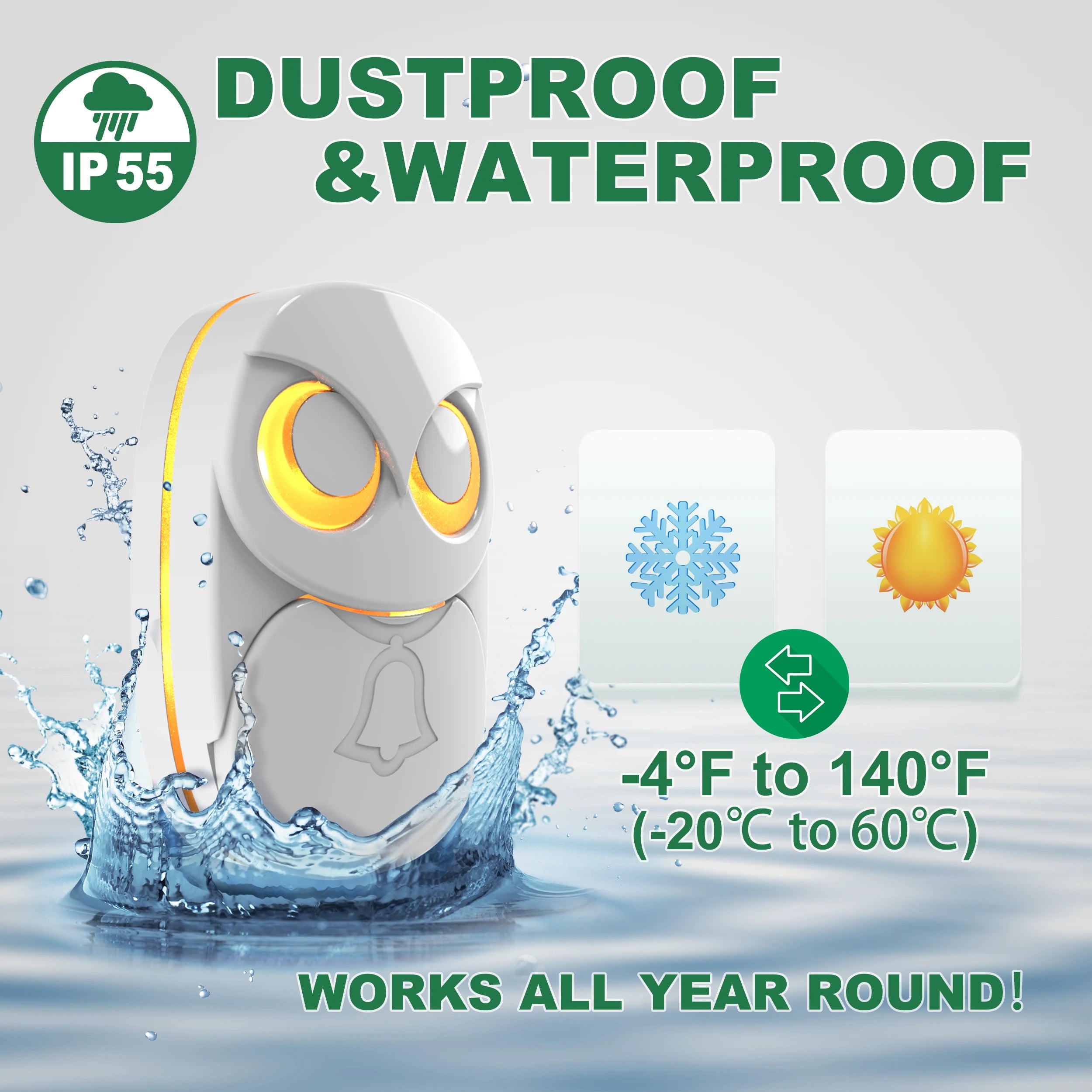 HTZSAFE Wireless Doorbell Chime – Long Range & Waterproof  Never Miss a Visitor, Indoors or Outdoors.