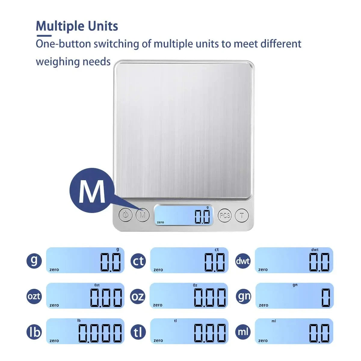 Digital Kitchen Scale – 500g/0.01g Precision with LCD & Tare