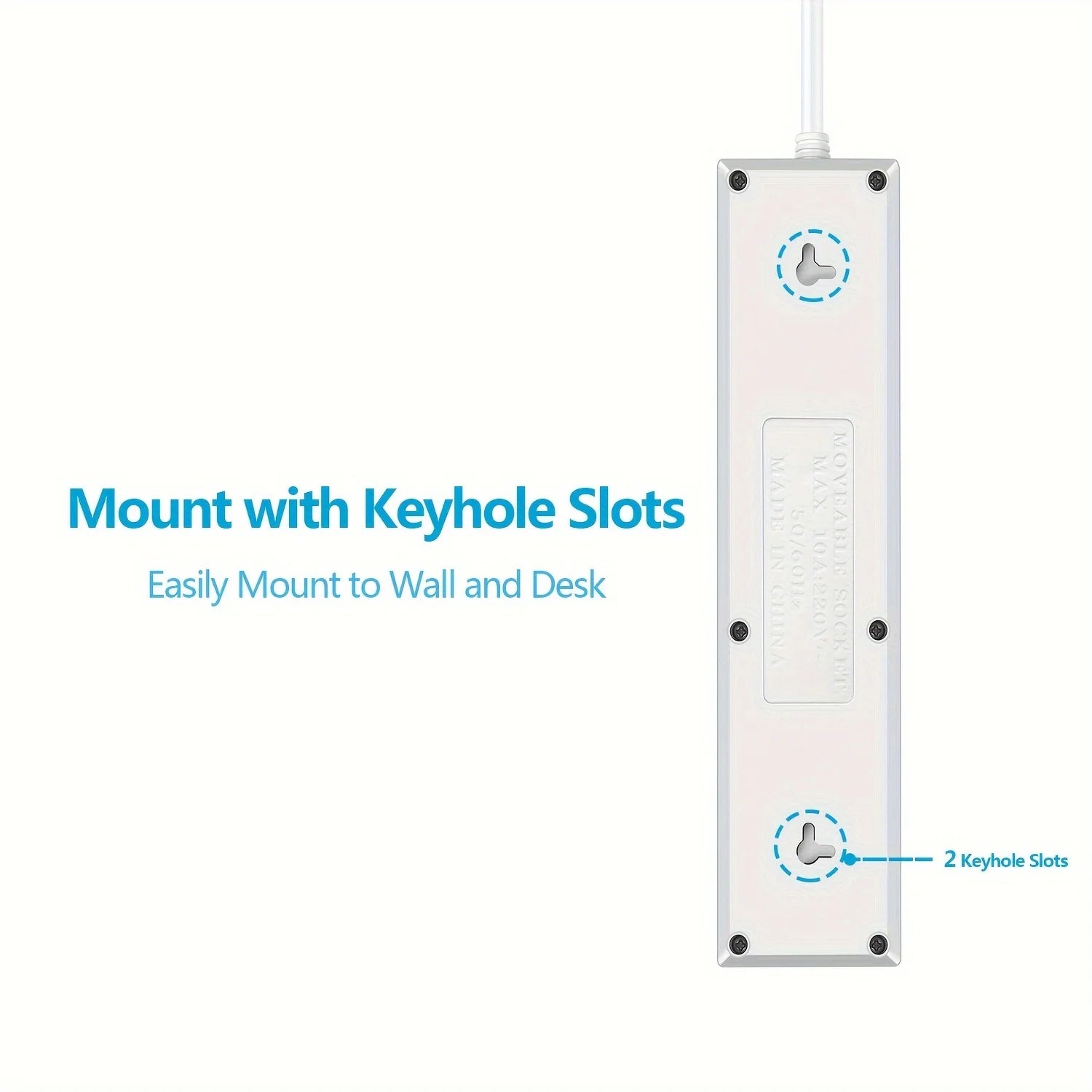 Power Socket with Switch – 3 Outlets, 2 USB & 1 Type-C Fast Charging