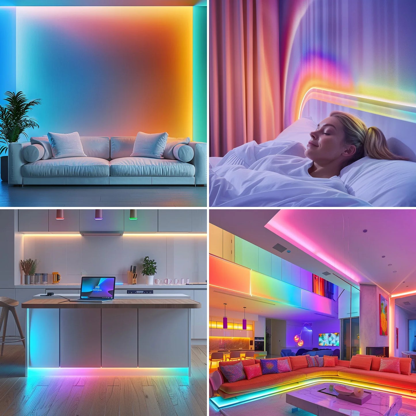 Smart LED Light Strip – RGB Color-Changing with Music Sync