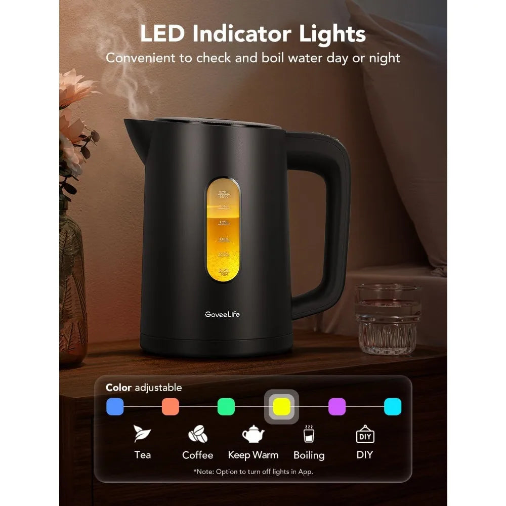 Smart WiFi Electric Kettle – 1.7L, Precise Temperature Control & LED Design