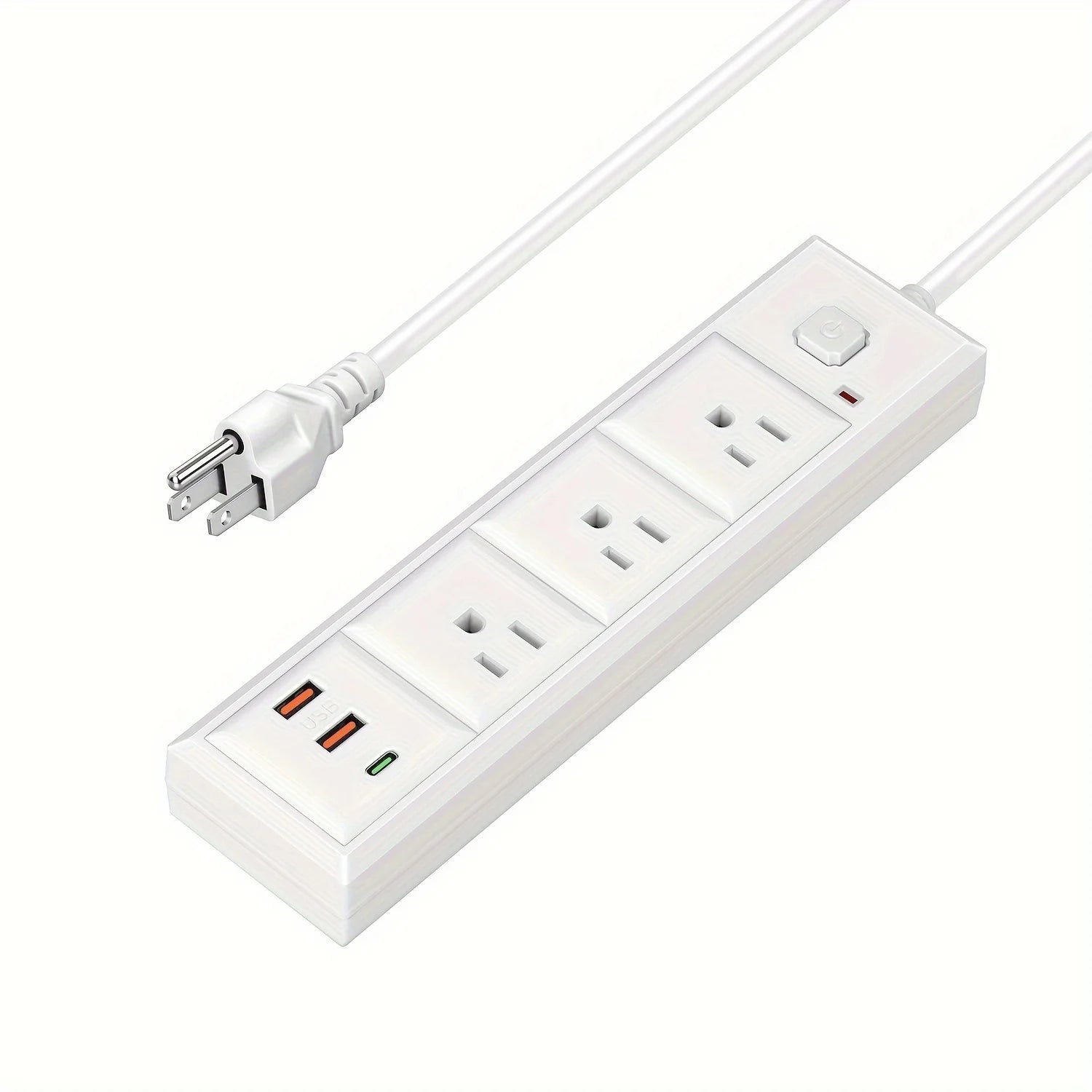 Power Socket with Switch – 3 Outlets, 2 USB & 1 Type-C Fast Charging