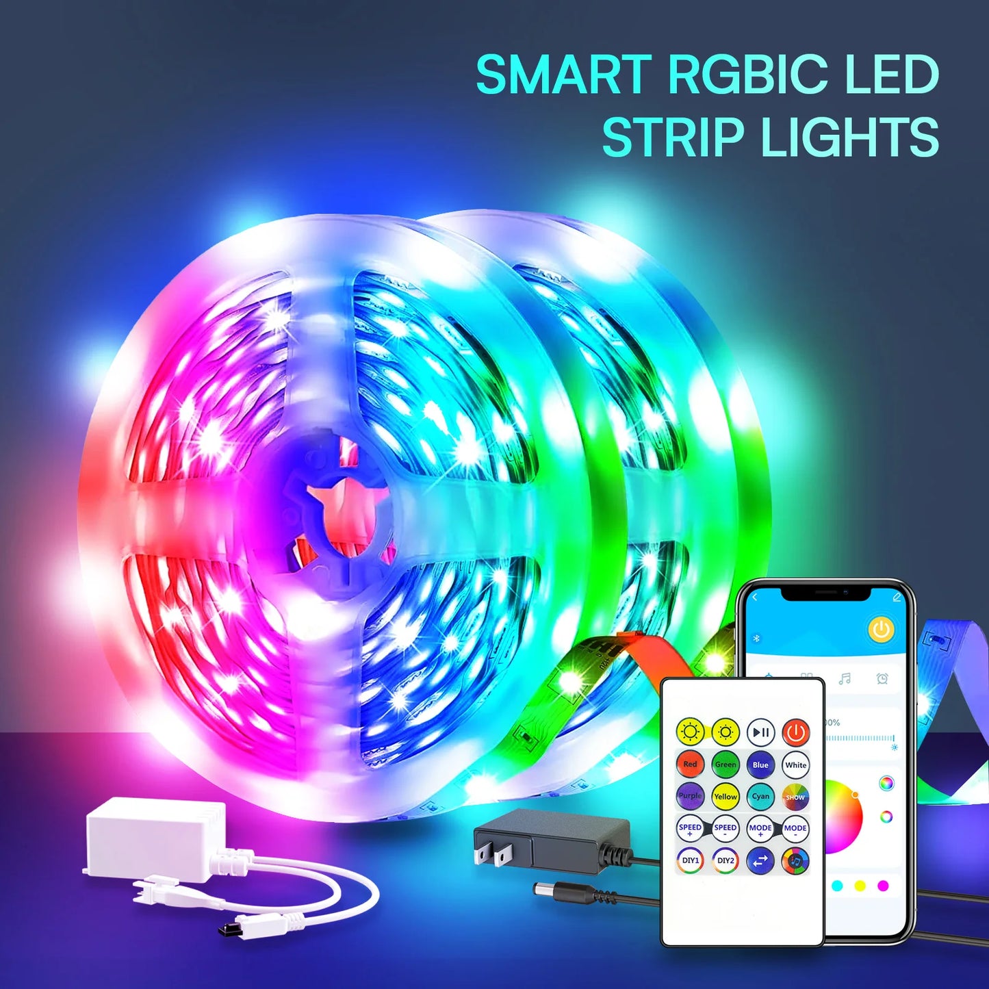 Smart LED Light Strip – RGB Color-Changing with Music Sync