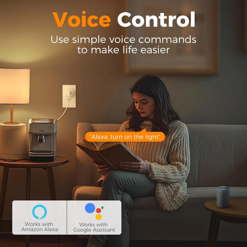 WiFi Smart Plug – Alexa & Google Assistant Compatible Smart, Convenient, and Fully Controllable from Anywhere.