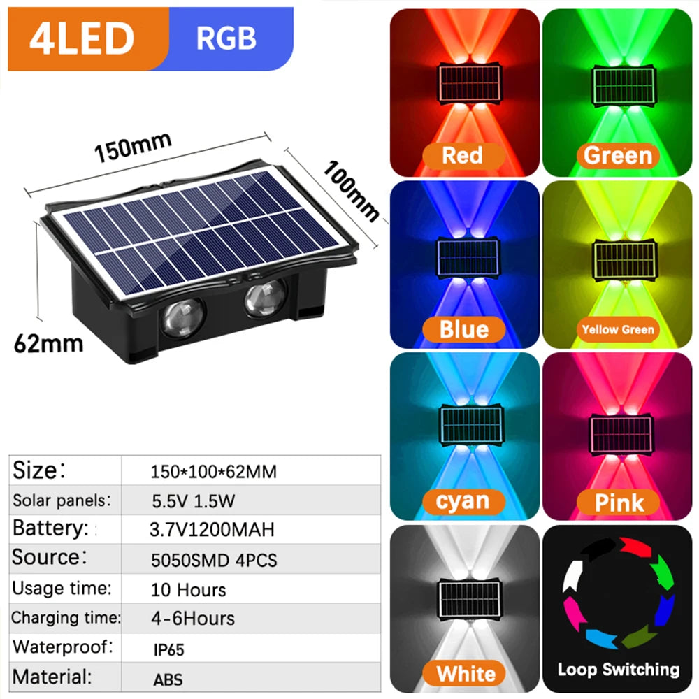 Solar LED Wall Light – Waterproof Exterior Garden & Courtyard Lighting