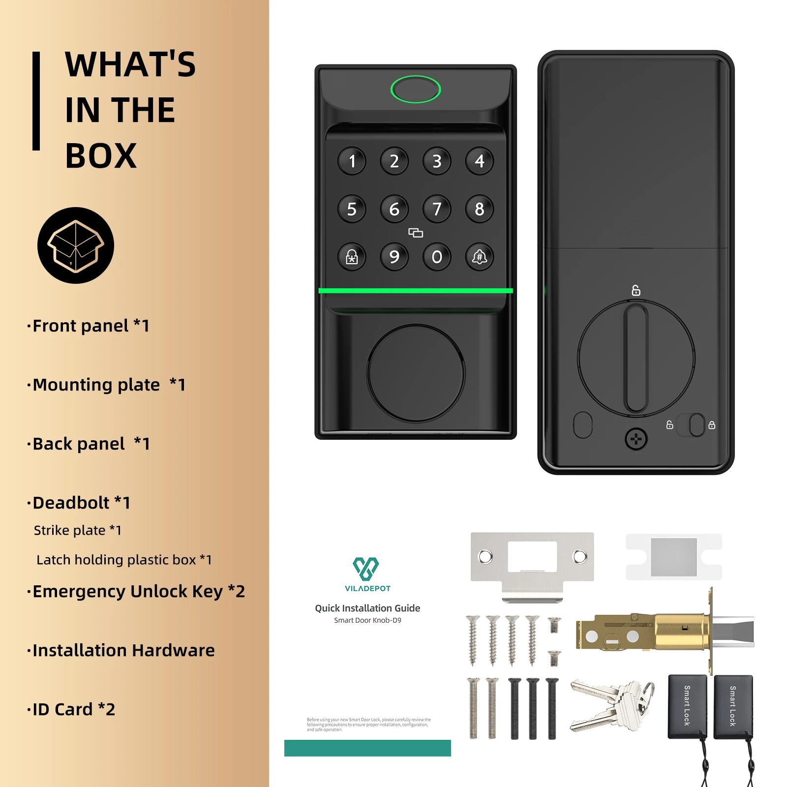 Viladepot Smart Lock – Fingerprint, Passcode & App Control  Advanced Security with Modern Convenience.