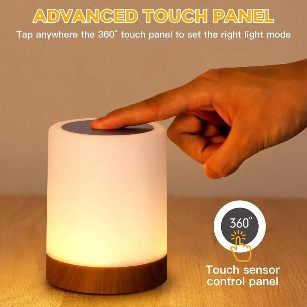 Touch LED Table Lamp – RGB Bedside & Desk Lamp Smart, Colorful, and Portable Lighting for Any Room.