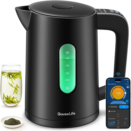 Smart WiFi Electric Kettle – 1.7L, Precise Temperature Control & LED Design
