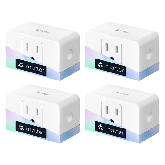 Meross Smart 4-Pack Matter Plug – US/CA Standard Wireless Outlet Smart, Convenient, and Energy-Aware Control for Your Home.