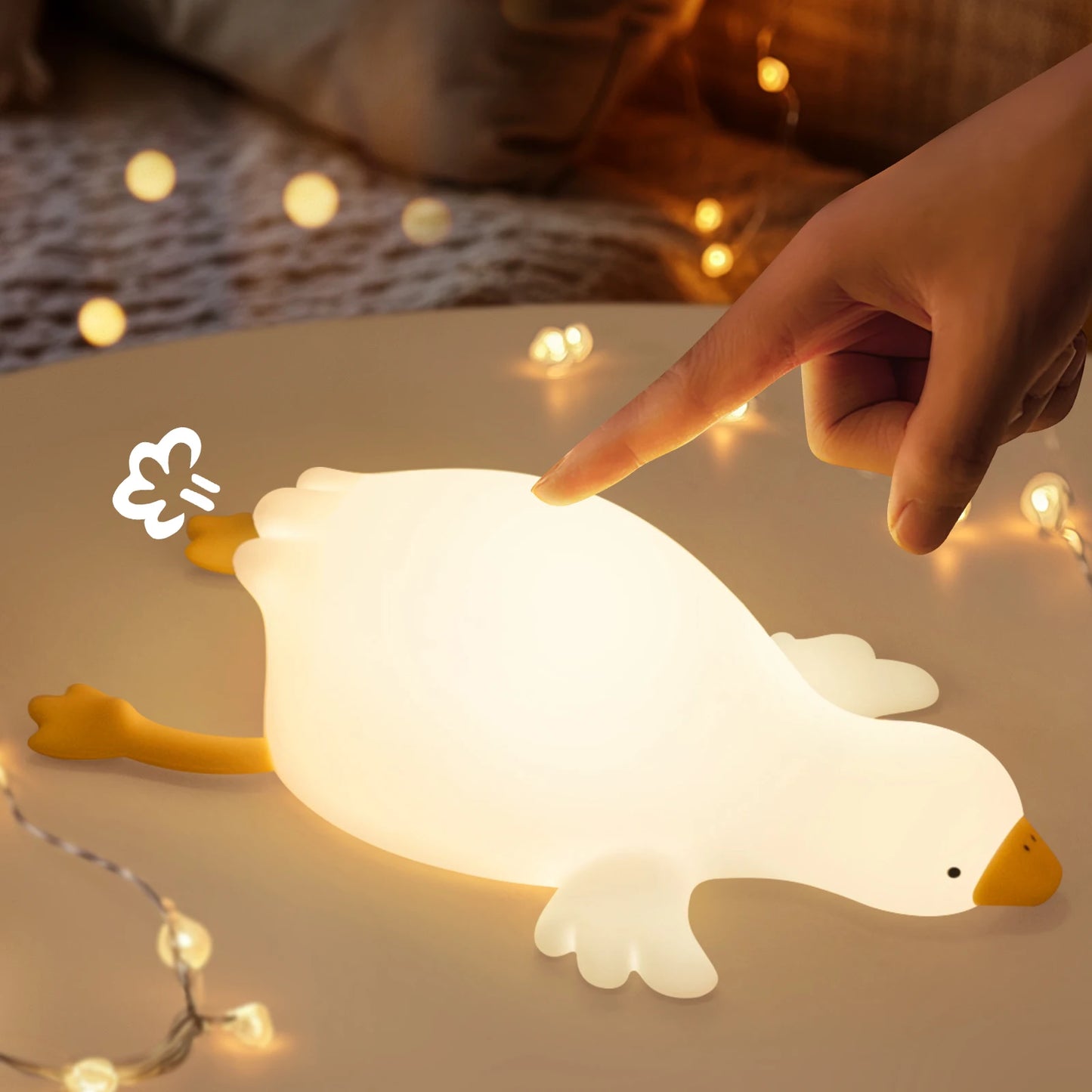 Duck Night Light for Kids – Soft LED Silicone Lamp Cute, Safe, and Adjustable Night Light for Your Little Ones.