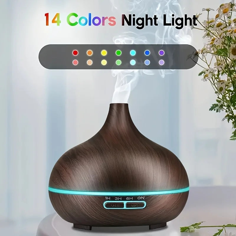 Wood Grain Ultrasonic Essential Oil Diffuser – 550ml