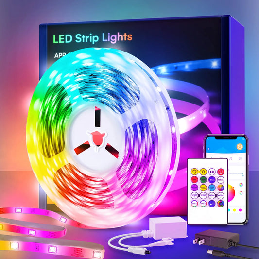 Smart LED Light Strip – RGB Color-Changing with Music Sync