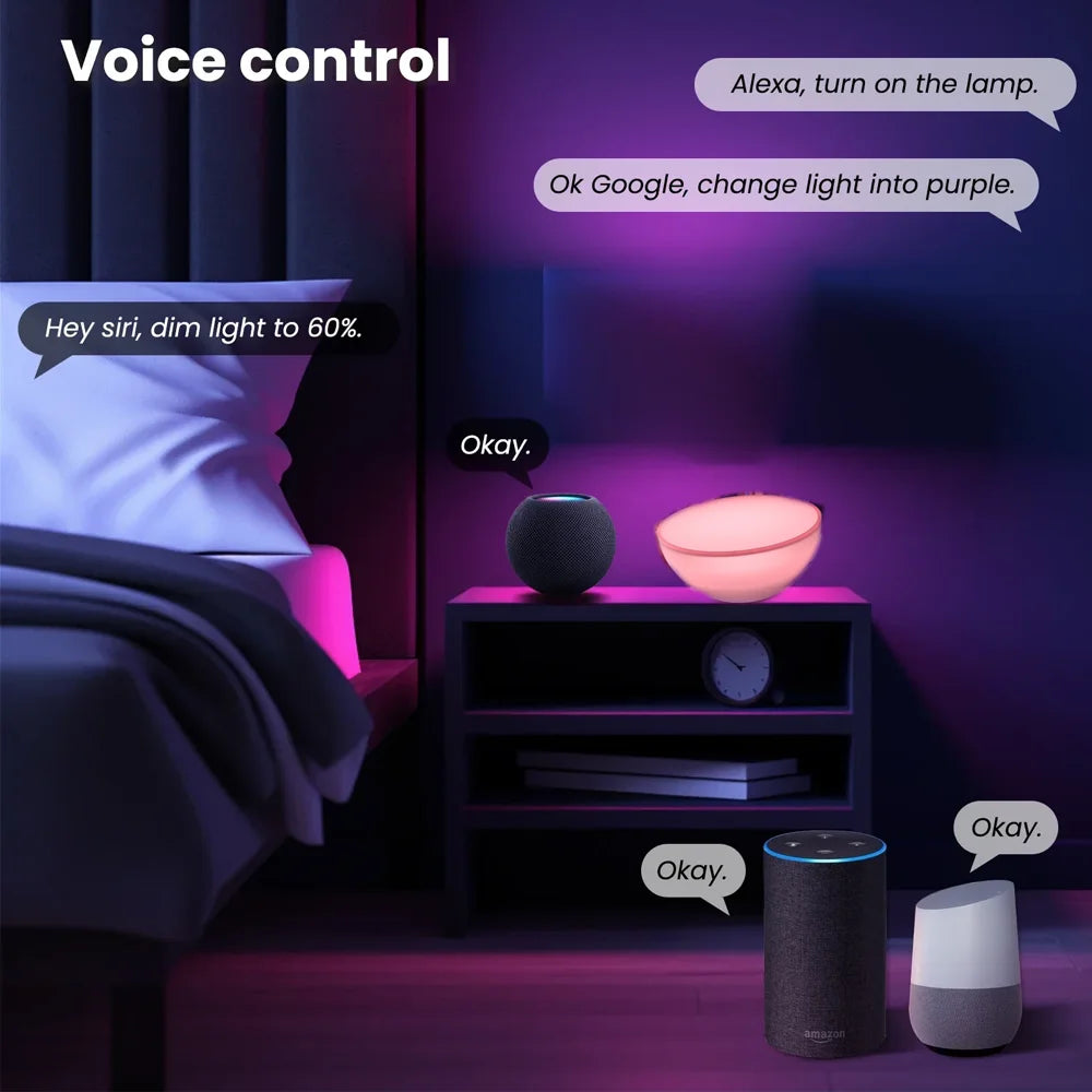 Tuya WiFi LED Smart Night Light – Dimmable RGB Table Lamp  Smart, Colorful, and Fully Controllable Night Light for Any Room.