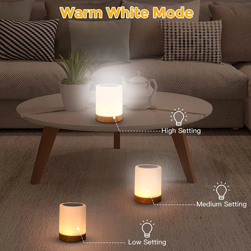 Touch LED Table Lamp – RGB Bedside & Desk Lamp  Smart, Colorful, and Portable Lighting for Any Room.