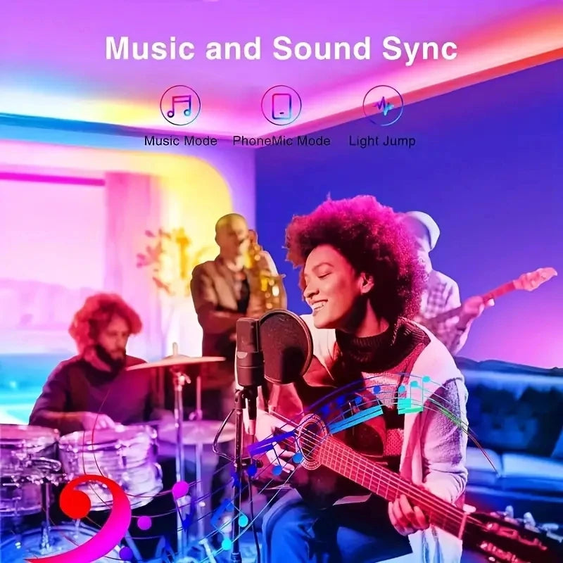 Smart LED Light Strip – RGB Color-Changing with Music Sync
