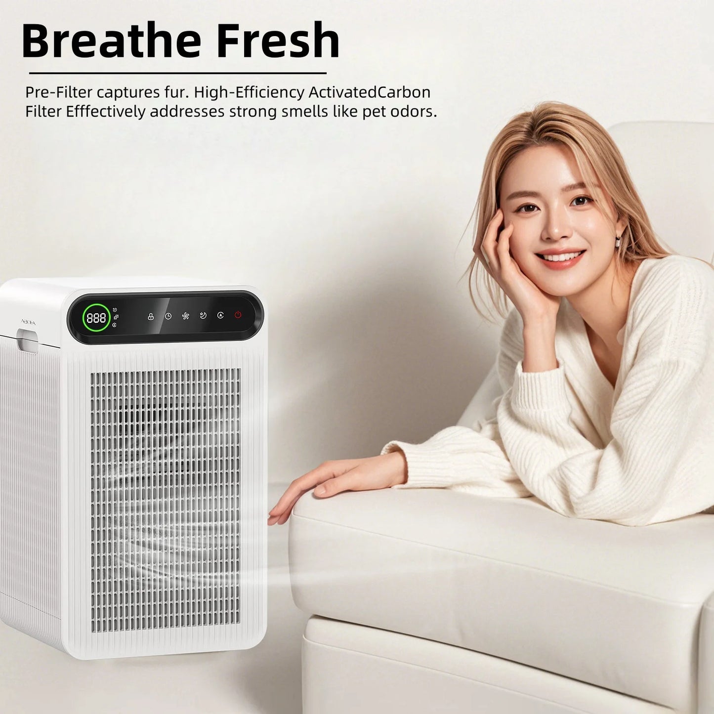 Air Purifier for Home – True HEPA Filter, Large Room Coverage