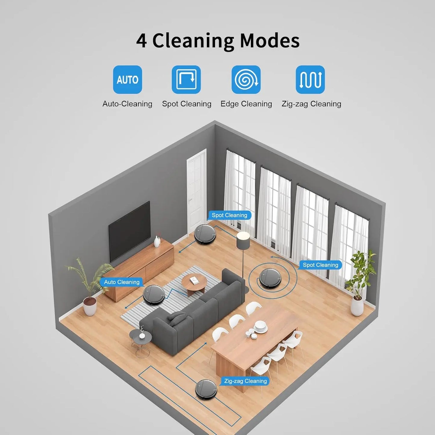 Robot Vacuum & Mop Combo – 2-in-1 Smart Cleaning