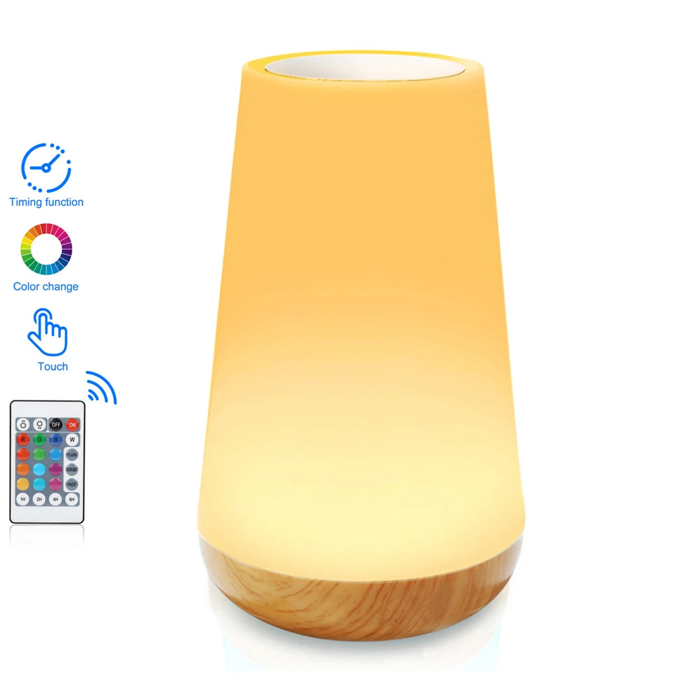 Touch LED Table Lamp – RGB Bedside & Desk Lamp Smart, Colorful, and Portable Lighting for Any Room.