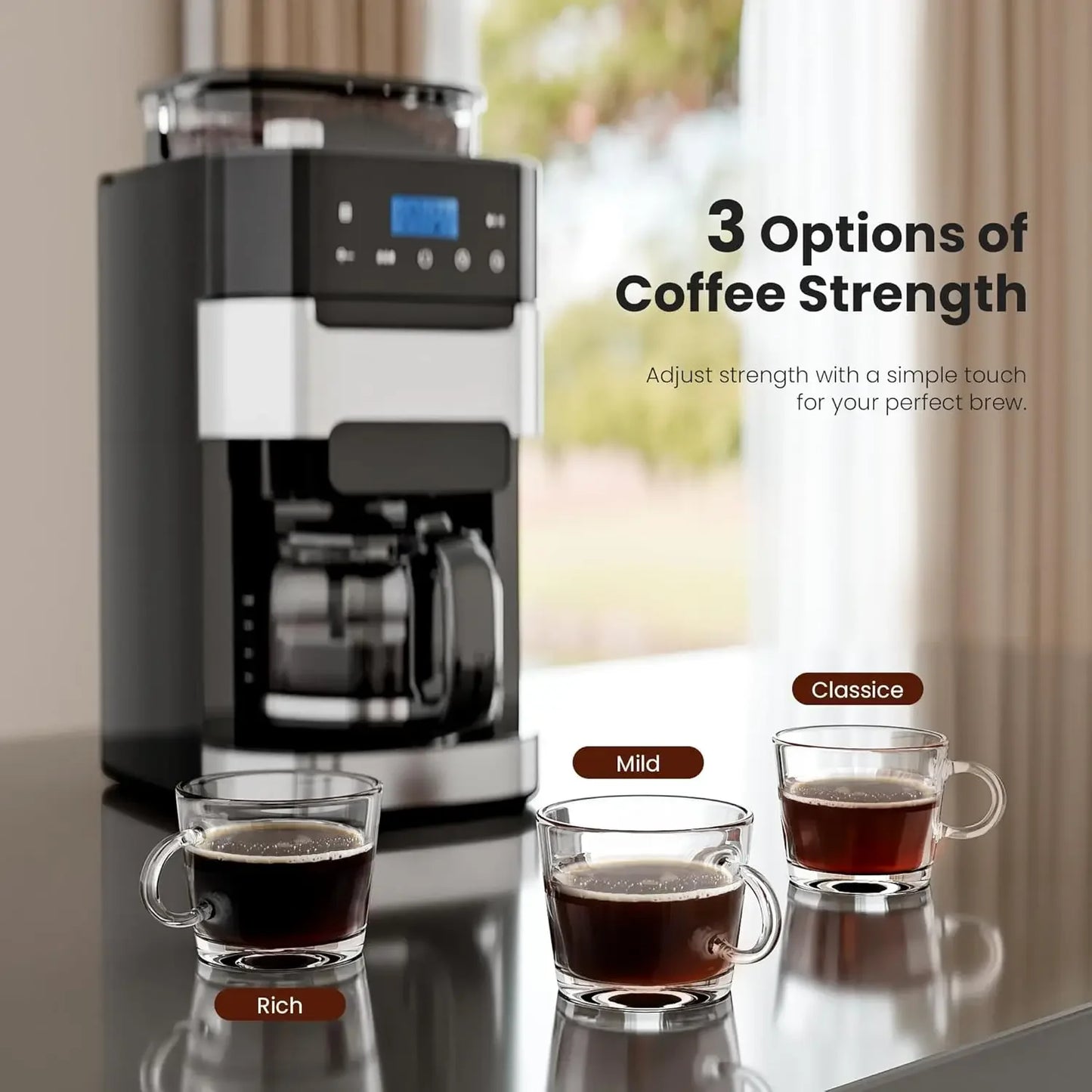 10-Cup Programmable Grind & Brew Coffee Maker – Freshly Ground, Perfectly Brewed!