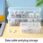 Data Cable Organizer Case Classification Dustproof Card Organizer with Lid Clutter Collection Box for Office Home