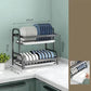 2-Tier Compact Kitchen Dish Rack and Storage Organizer