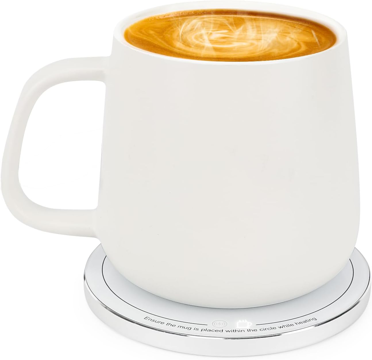 Self-Heating Ceramic Coffee Mug with Wireless Phone Charging