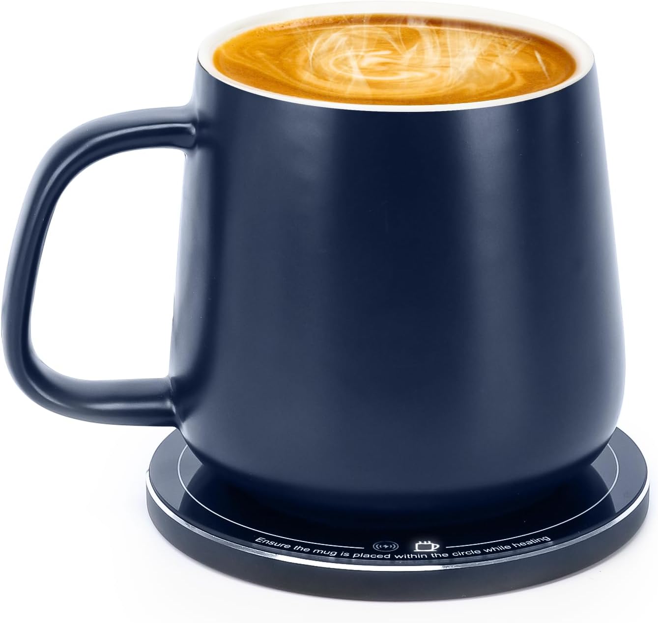Self-Heating Ceramic Coffee Mug with Wireless Phone Charging