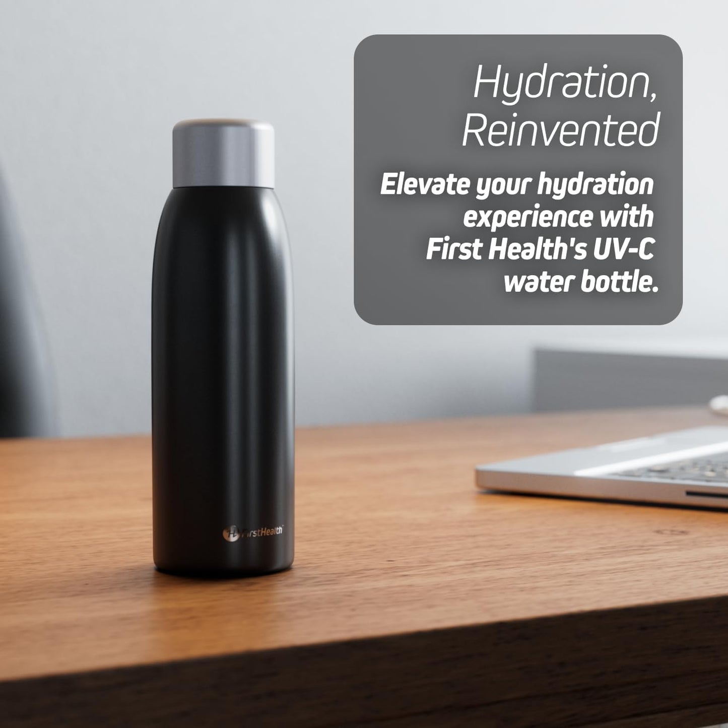 Self-Cleaning Insulated Stainless Steel UV Water Bottle