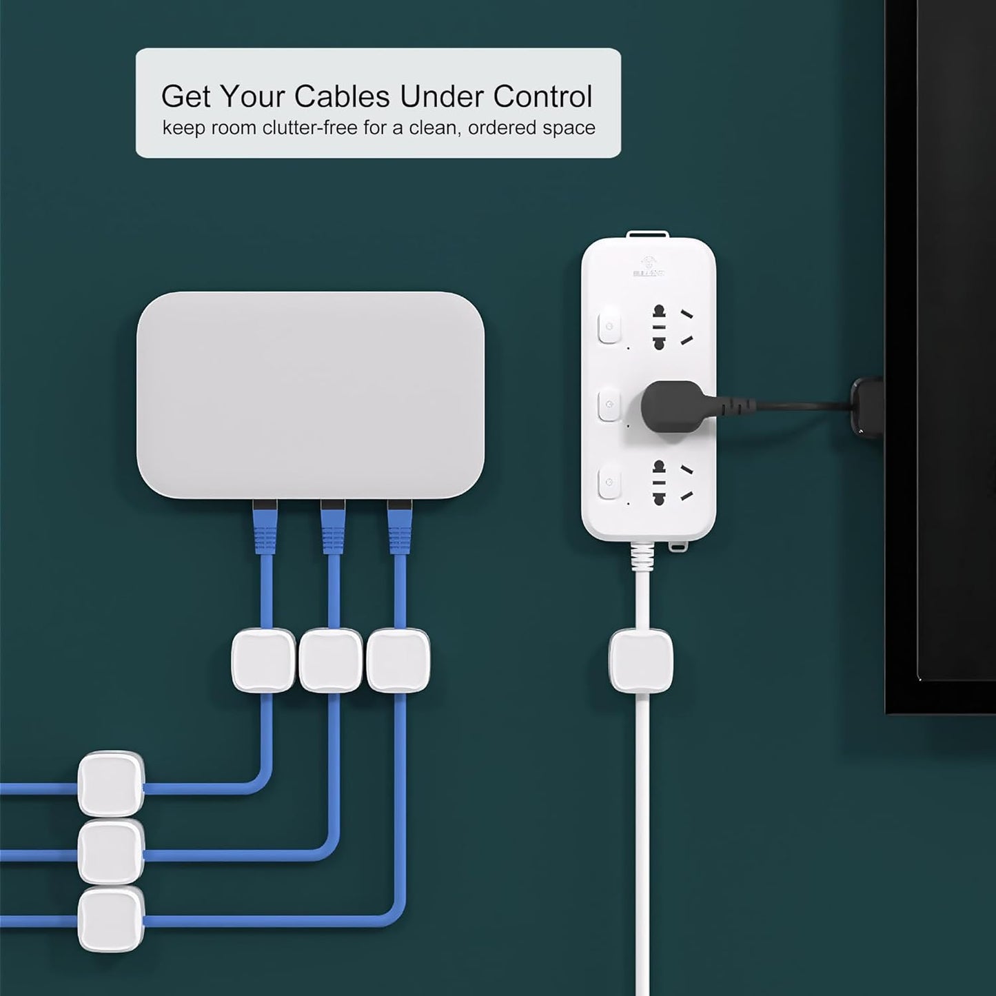 6 Pack Magnetic Cable Clip Organizer for Car, Office, and Home