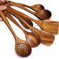 7pcs/set Teak Natural Wood Tableware Spoon