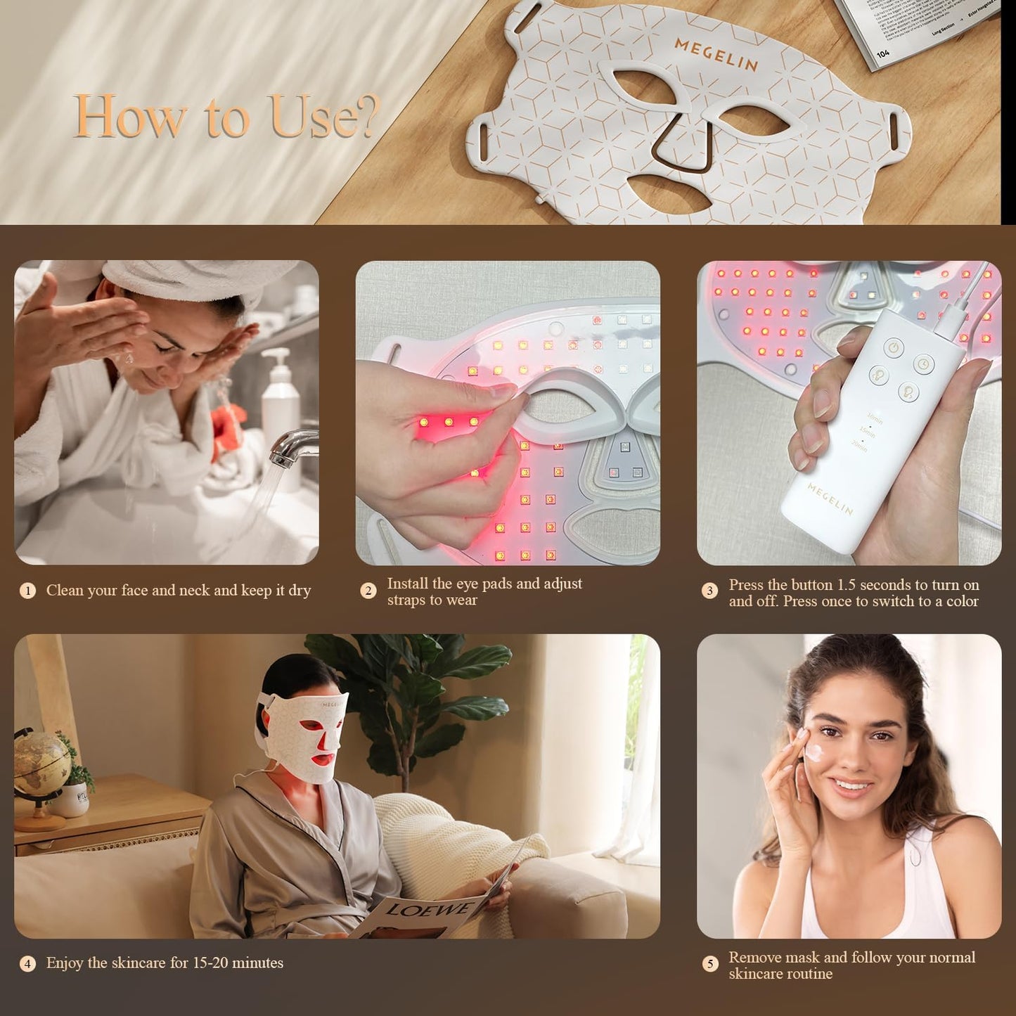 7 Colors LED Light Therapy Facial Mask