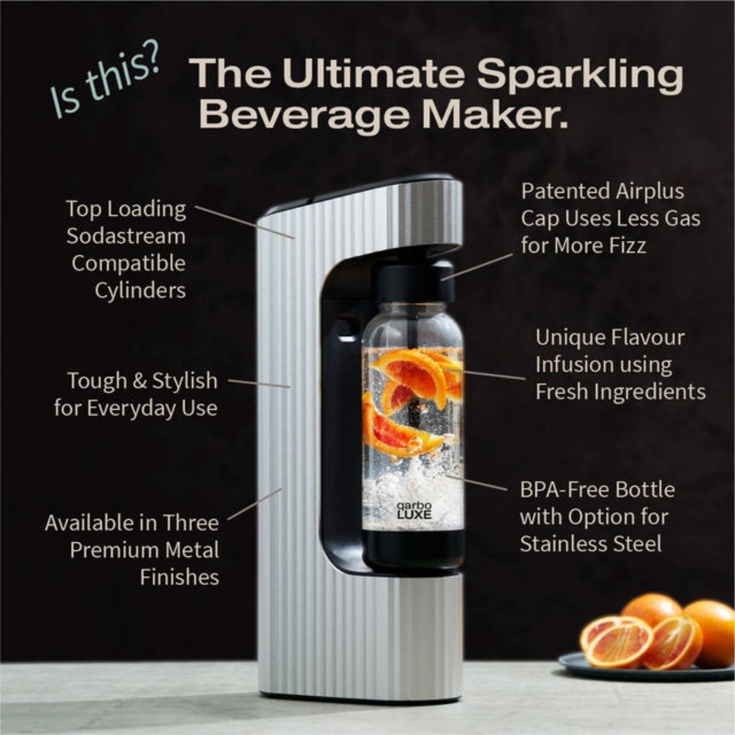 Premium Metal Sparkling Beverage Maker Machine