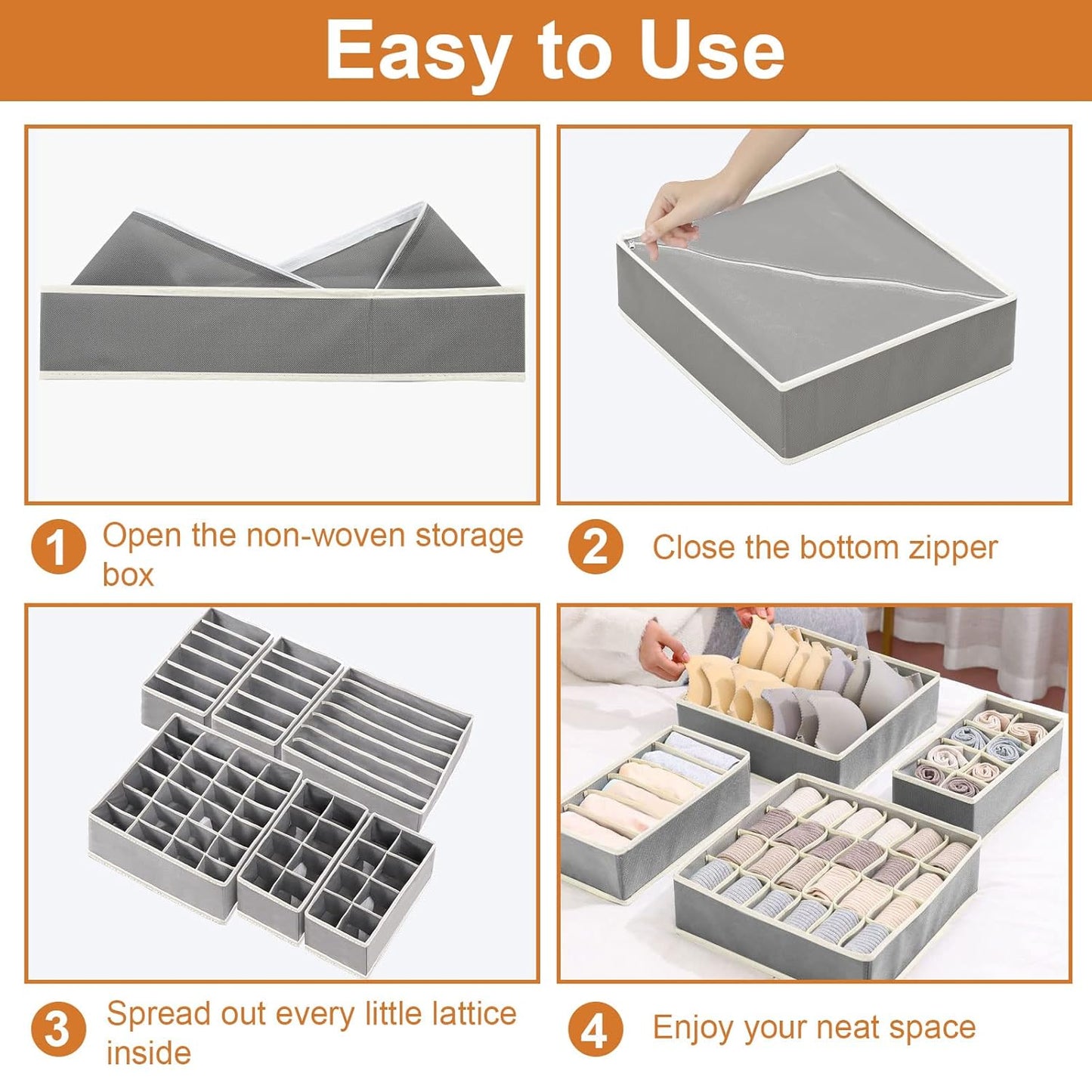 Wardrobe Undergarments Organizer and Storage Box