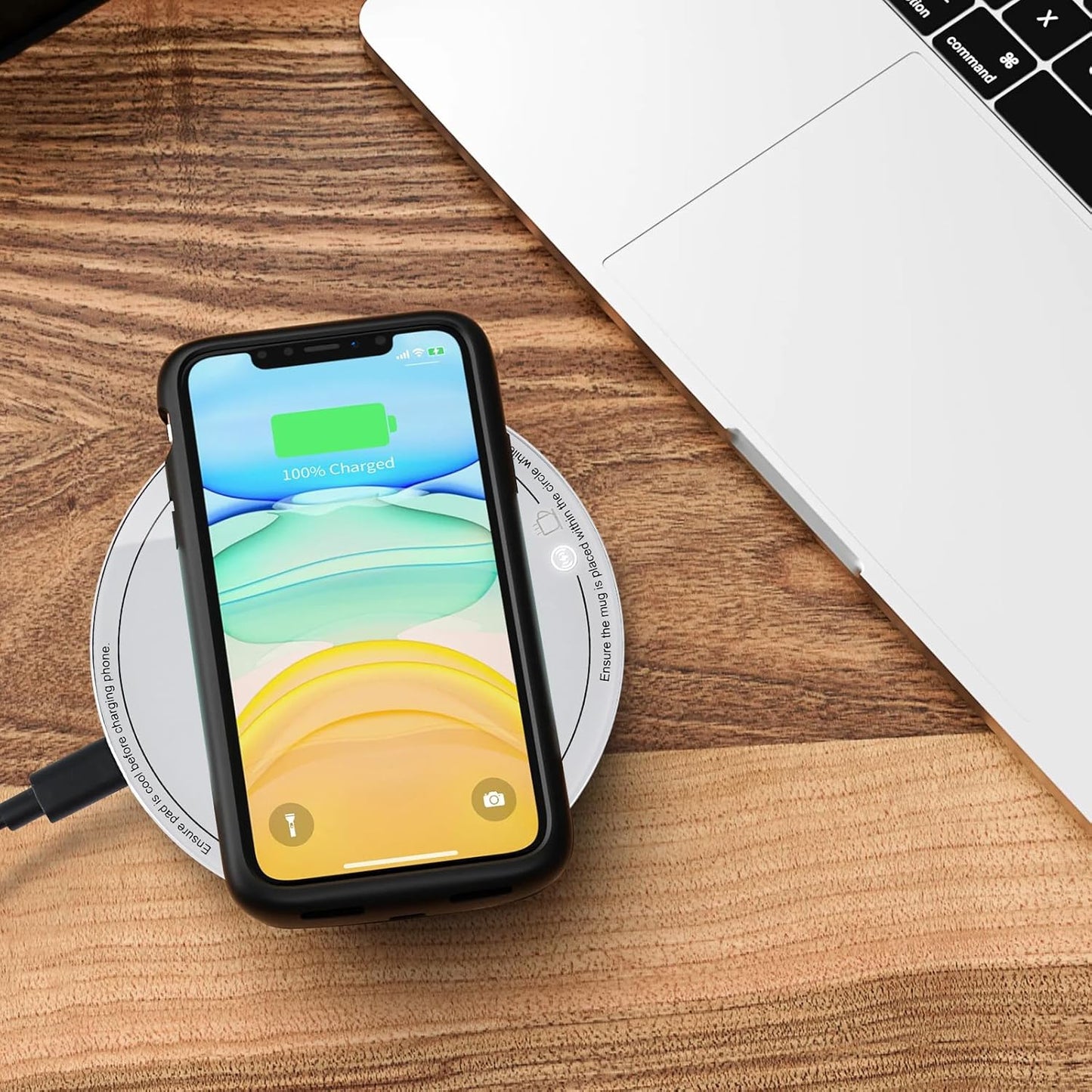 Self-Heating Ceramic Coffee Mug with Wireless Phone Charging