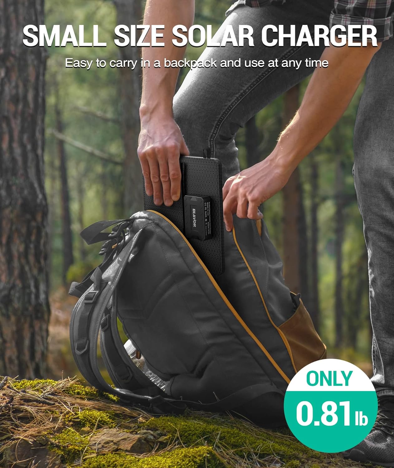 Foldable Solar Panel Charger with USB-C & USB-A Outputs