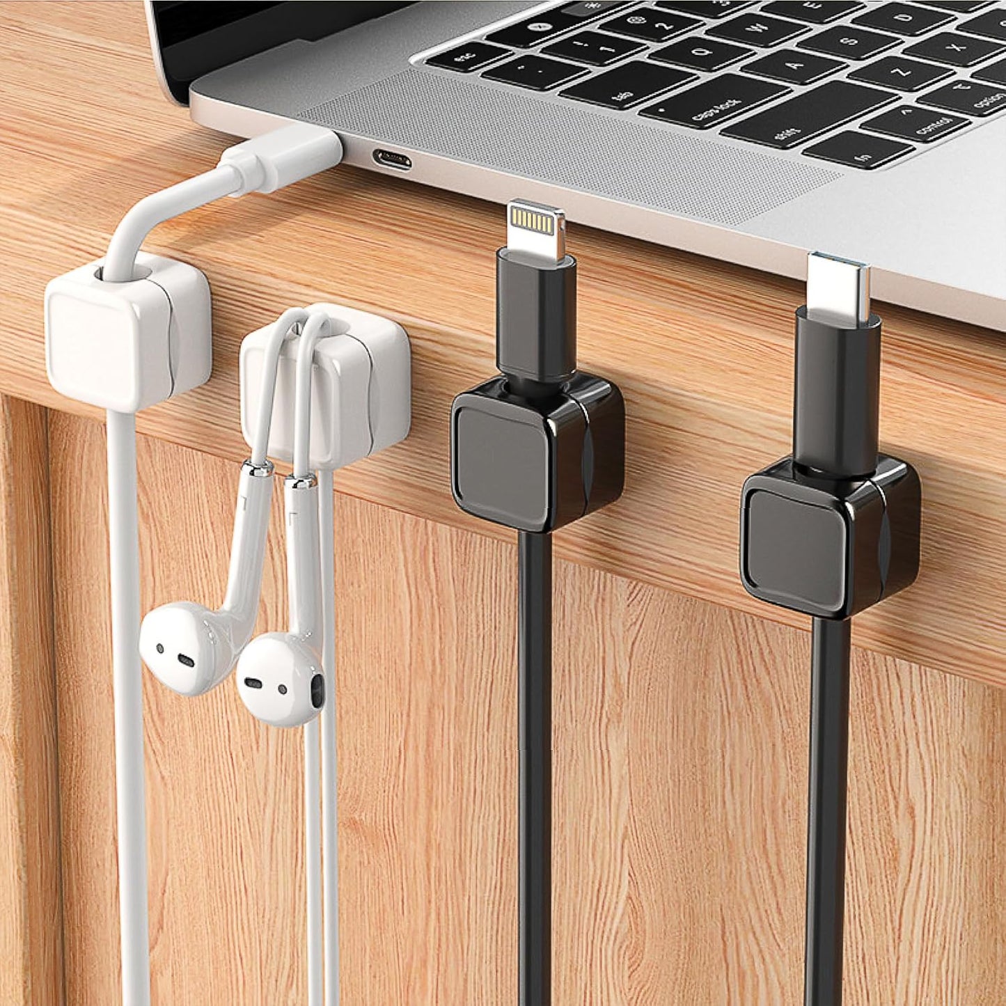 6 Pack Magnetic Cable Clip Organizer for Car, Office, and Home