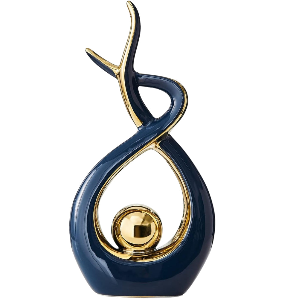Abstract Ceramic Sculpture Golden Statue Modern Home Decoration