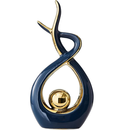 Abstract Ceramic Sculpture Golden Statue Modern Home Decoration