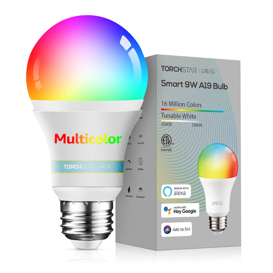 Smart WiFi LED A19 Bulb – RGBCW Color Changing & Dimmable